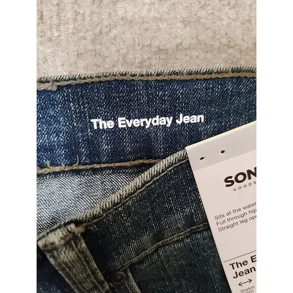 Sonoma Regular Fit Everyday Jeans Men 30x30 Blue Dark Wash Stretch Straight NEW